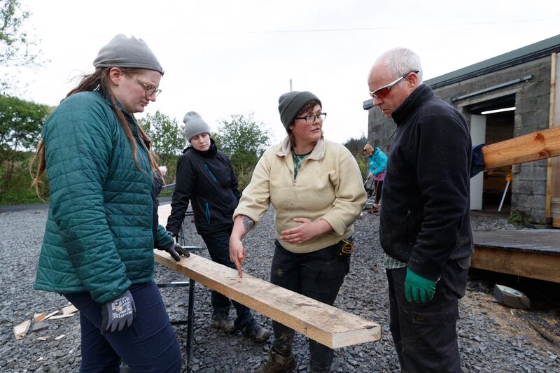Instructor Elaine McFerran with students at Common Knowledge in  Kilfenora, Co Clare. Photograph: Eamon Ward
