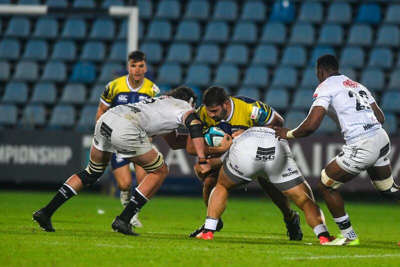 Zebre’s Muhamed Hasa against Sharks. Photograph: Luca Sighinolfi/Inpho