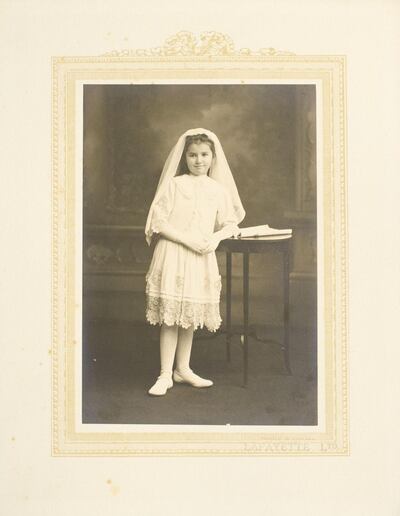 Elizabeth O’Kelly on the day of her First Communion, December 5th, 1931