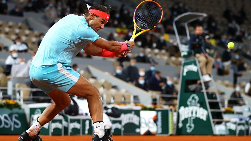Rafael Nadal during his French Open final win over Novak Djokovic at Roland Garros. Photograph: Getty Images