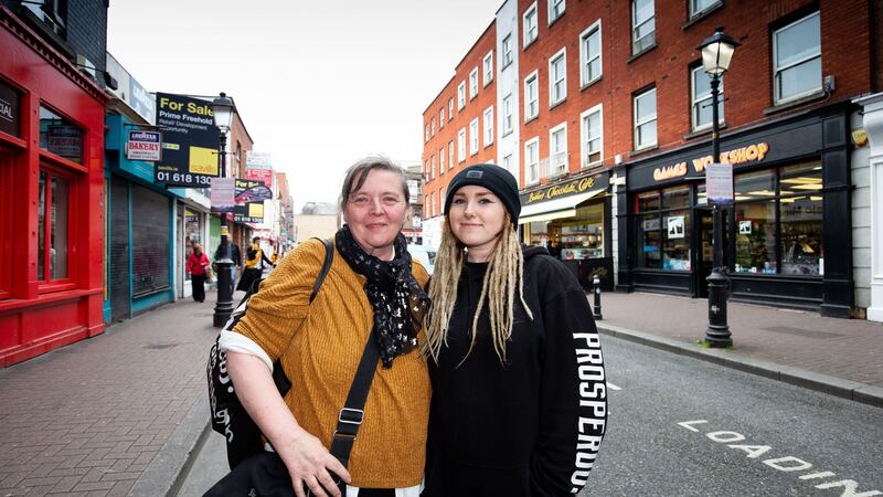 Margaret Naughter and her daughter Sarah Naughter on Liffey Street Lower, in Dublin. Photograph: Tom Honan/The Irish Times