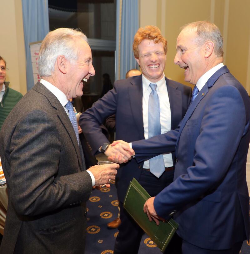 Michéal Martin meeting with Congressman Richie Neale and Joe Kennedy 111 special envoy for Northern Ireland in Washington. Photograph: Paul Clarkson