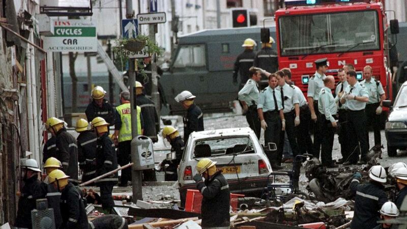 The aftermath of the Omagh bombing in Co Tyrone. File photograph: PA