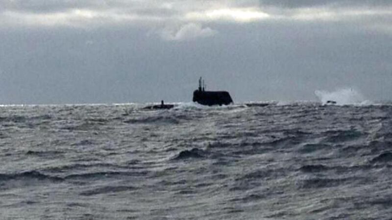 Submarine spotted by fishermen off the coast of Donegal, near Tory Island. Photograph: Colm O’Brien