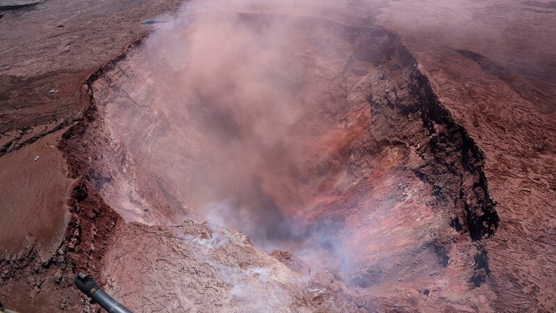 In this photo released by US Geological Survey, a plume of ash rises from the Puu Oo vent on Hawaii’s Kilauea Volcano on Thursday in Hawaii Volcanoes National Park. Photograph: US Geological Survey/AP