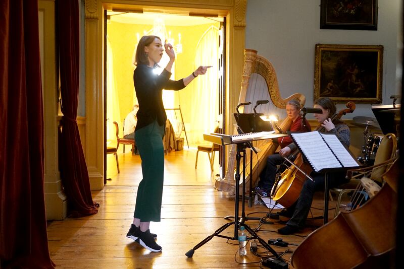 Elaine Kelly in rehearsals for the opera Old Ghosts