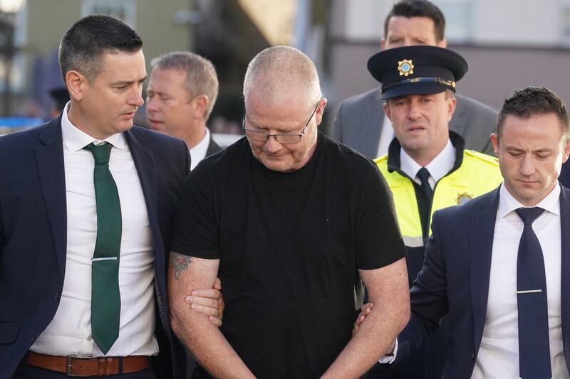 Richard Satchwell arrives at the District Court in Cashel, Co Tipperary, charged in connection with the murder of his wife Tina Satchwell in October  2023. Photograph: Brian Lawless/PA Wire


