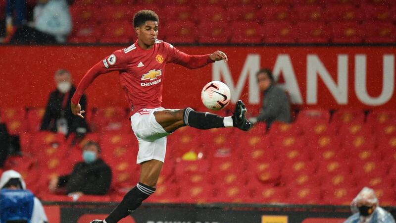 Marcus Rashford in action against Chelsea on Saturday. Photograph:Oli Scarff/EPA