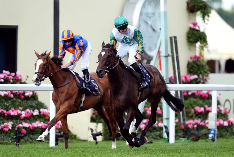 Porta Fortuna ridden by Tom Marquand on the way to winning the Coronation Stakes at Royal Ascot in June. Photograph: John Walton/PA Wire. 
