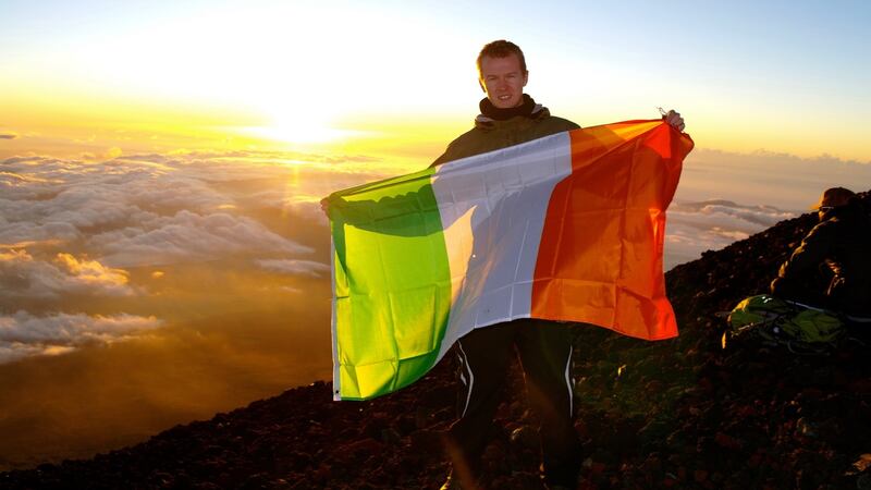 Nigel O’Mahony at sunrise on Mount Fuji, Japan