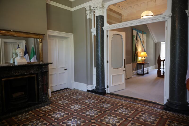 The French ambassador's residence foyer. Photograph: Chris Maddaloni