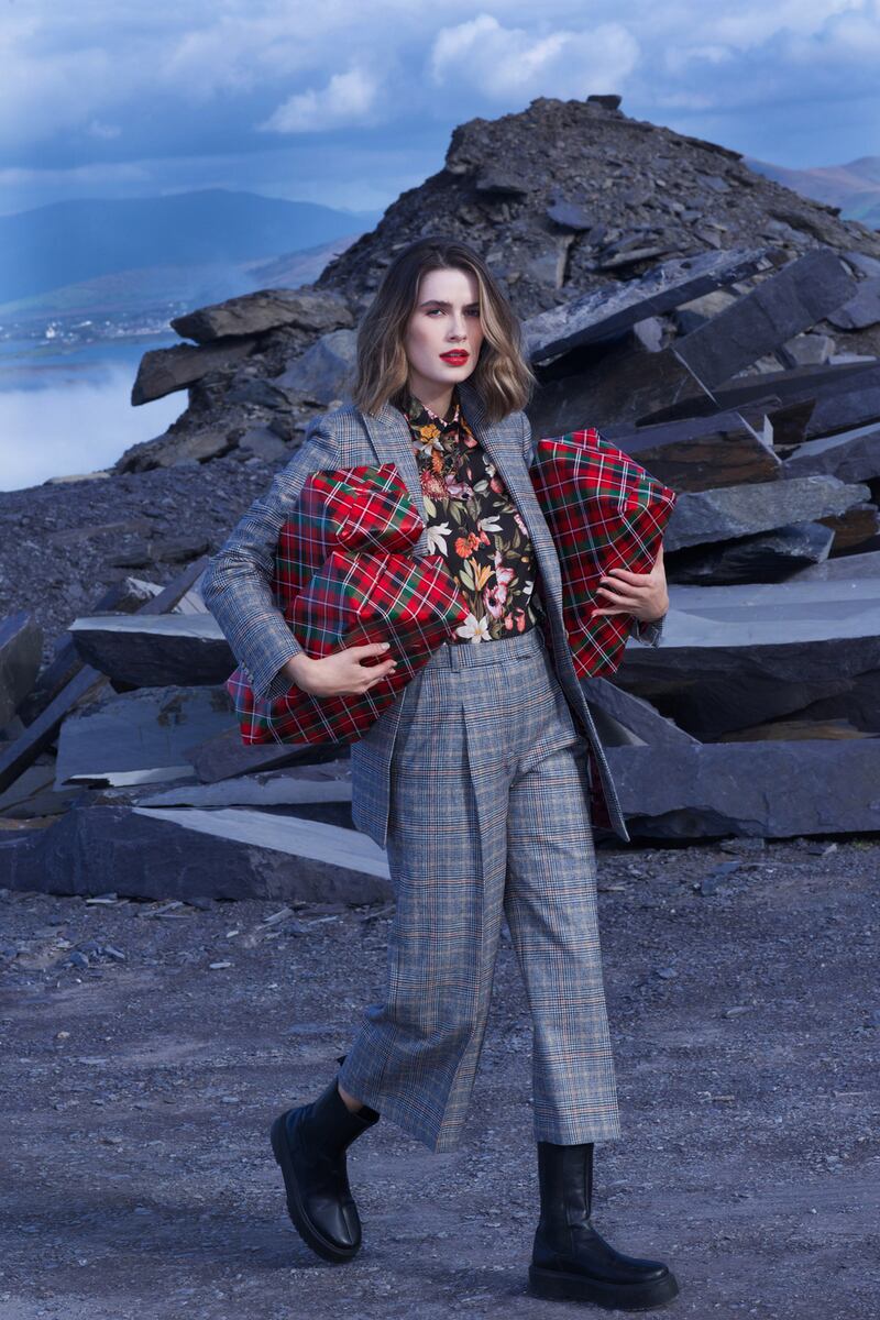 Shirt €39, jacket €559, trousers €225 all Magee; boots Mango €90