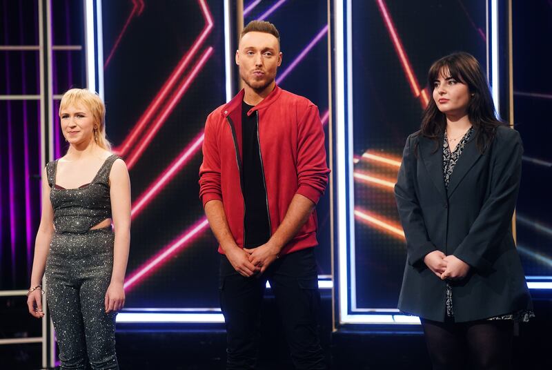 Leila Jane, ADGY and Connolly: Iaiming to represent Irealnd at  Eurovision 2023. Photograph: Brian Lawless/PA