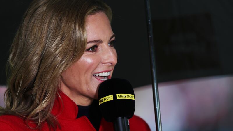 Gabby Logan    is fronting the BBC coverage of the World Athletics Championships in Qatar. Photograph:  Naomi Baker/Getty Images