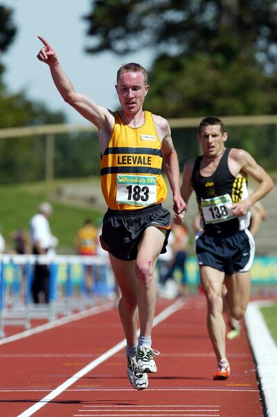 Cathal Lombard participating in the Men's  5,000m at the National Athletics Championships, August 2003. Photograph: Patrick Bolger/Inpho