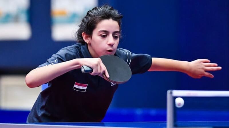 Hend Zaza, the 12-year-old table tennis prodigy from Syria, who is the youngest athlete to compete in this year’s Games
