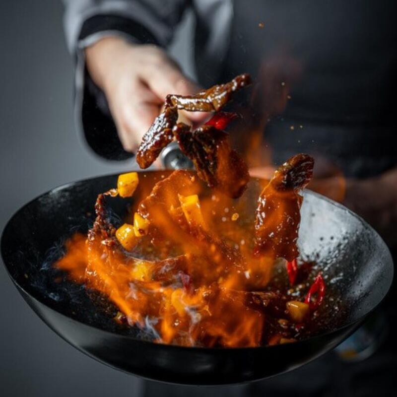 Stir fried black pepper Irish Andarl Farm pork fillet