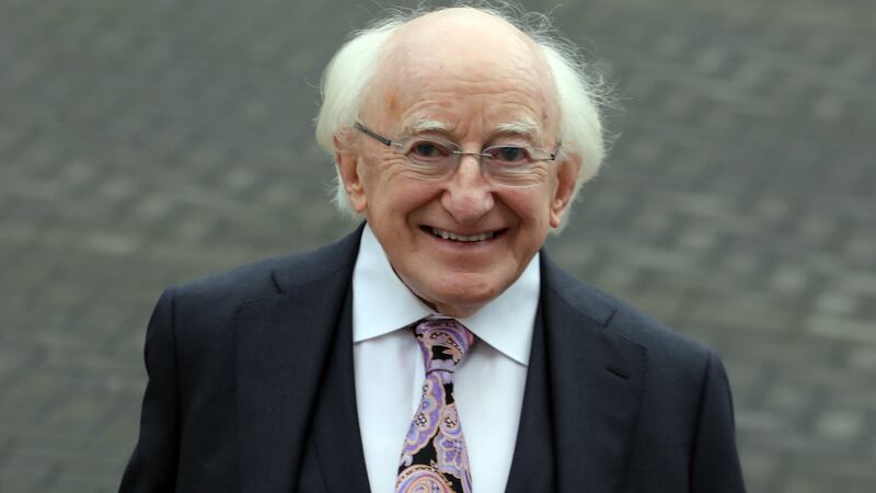 President Michael D Higgins  arriving to vote on Friday at St Mary’s Hospital in the Phoenix Park. Photograph: Collins