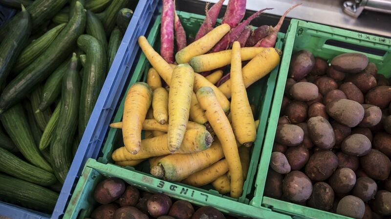 Fresh vegetables from a local farmer at the Havelhöhe hospital in Berlin.  Photograph: Gordon Welters/The New York Times