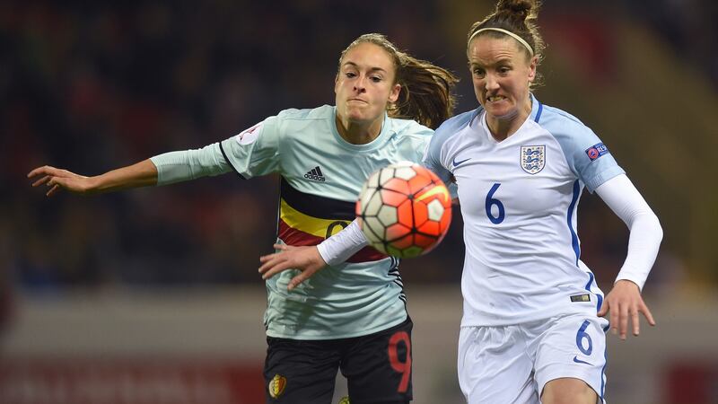 Casey Stoney, won 130 caps for England and a dozen major trophies during spells with Arsenal, Charlton, Chelsea, Lincoln and Liverpool. Photograph: Michael Regan/Getty Images