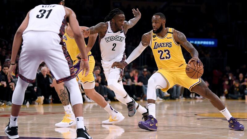 Le Bron James in action for the LA Lakers on March 10th, shortly before the NBA season was suspended. Photograph: Harry How/Getty