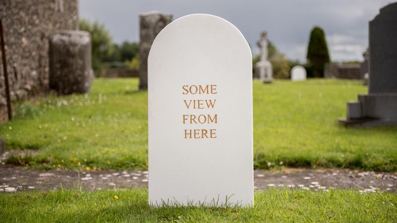 One of Alan Counihan’s styrofoam headstones. Photograph: Matthew Gidney