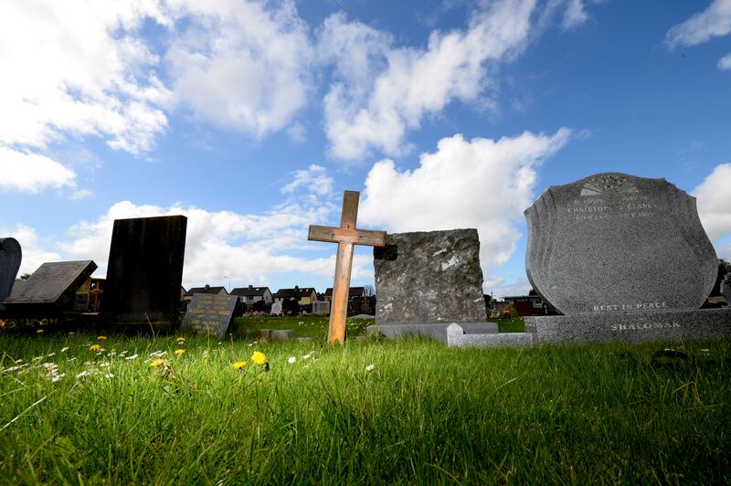 The unmarked grave of Peter Bergmann in Sligo town cemetery.
Photograph: Alan Betson/The Irish Times

