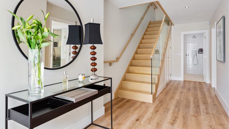 Hallway with new staircase