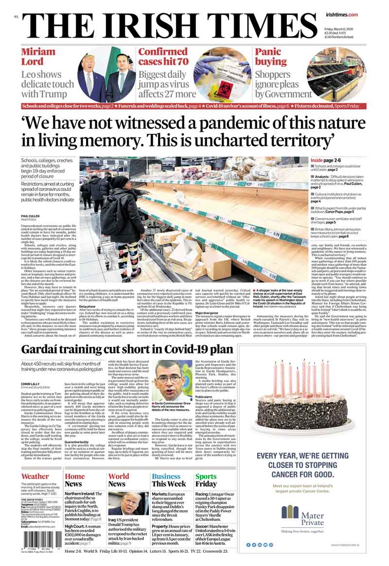 March 13, 2020 - COVID-19 Lockdown Begins