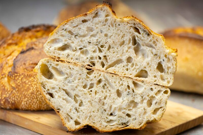 Wild garlic bread, baked by Arán Artisan Bakery in Kilkenny city. Photograph: Patrick Browne