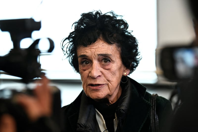 French lawyer Isabelle Coutant-Peyre talks to the press before the arrival of her client French serial killer Charles Sobhraj in Paris on December 24th, 2022. Photograph: Stéphane De Sakutin/AFP via Getty Images