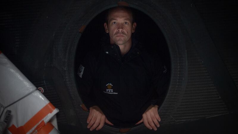 Kevin Escoffier aboard Imoca 60 monohull PRB at the starting point of the 2020 Vendée Globe around the world monohull solo sailing race. File photograph: Getty