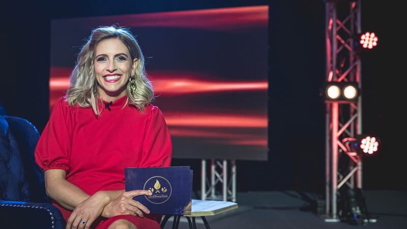 Máire Treasa Ní Dhubhghaill, cohost of Ceolchoirm an Oireachtais