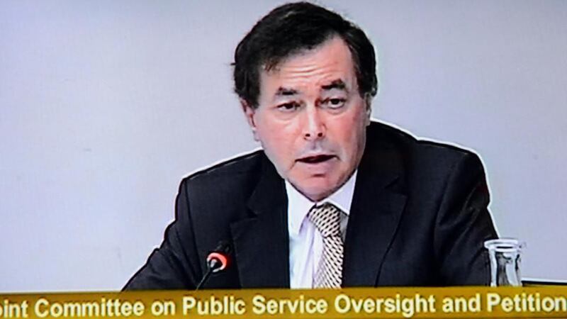 Minister for Justice Alan Shatter at the Joint Committee on Public Service Oversight and Petitions Hearing, today. Photograph: Eric Luke/The Irish Times