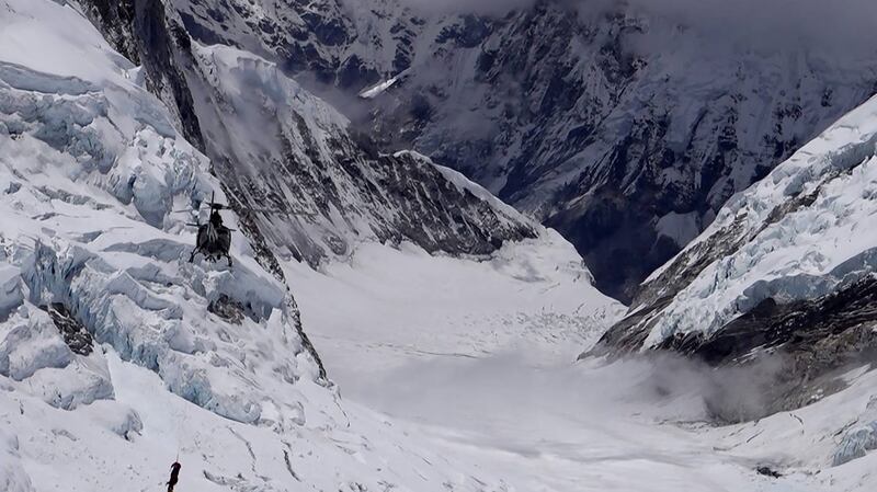 A long line rescue from Camp III.