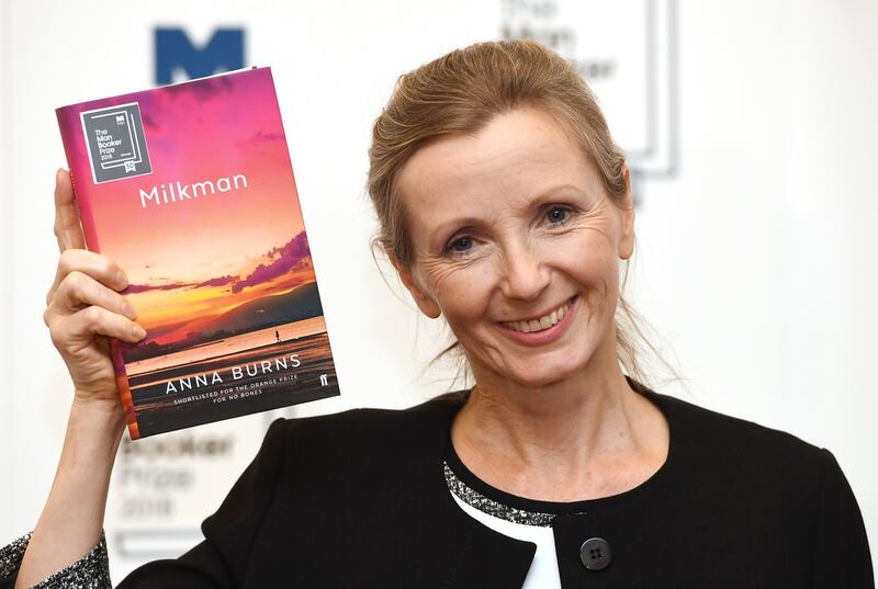 Anna Burns: the Northern Irish writer on Tuesday night, after winning the Man Booker Prize for Milkman. Photograph: Facundo Arrizabalaga/EPA