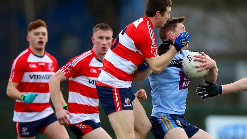 UCD’s Con O’Callaghan with Eoin Lavers of CIT. Photograph: Tommy Dickson/Inpho