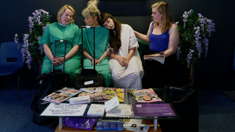 Acotrs in NOT AT HOME, a  durational art campaign at NCAD in Dublin, which won best production at the Dublin Fringe Festival.  Photograph: Dave Meehan/the Irish Times