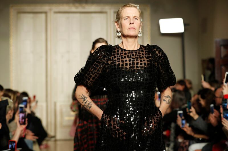 A model walks the runway at the Simone Rocha show on Saturday during London Fashion Week. Photograph: Luke Walker/BFC