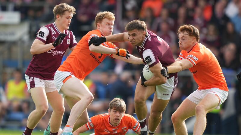 Galway's Seán Fitzgerald in action against Armagh. Photograph: James Lawlor/Inpho