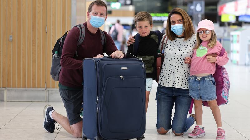 Patrick and Catherine McGettigan, from Terenure, Dublin, with children Danny and Lucy. Photograph: Dara Mac Dónaill
