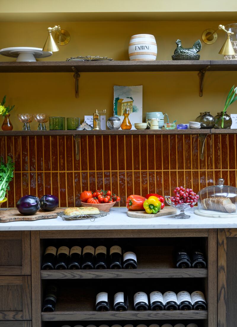 The tiling and wine shelf are two of Clodagh McKenna's favourite features. Photograph: Jason Ingram