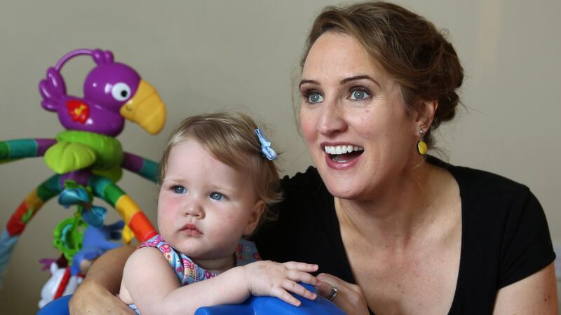 Hazel Hughes with her daughter Saorla at their home in Barna, Co Galway. Photograph: Joe O’Shaughnessy