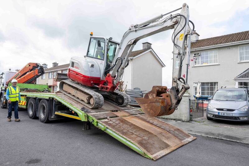 Pre-excavation works at the site of the former Mother and Baby institution in Tuam, Co Galway were getting underway on Monday morning in preparation for a forensic excavation later this year. Photograph: PA  