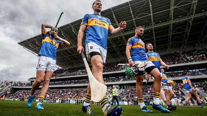 Tipperary’s Noel McGrath, Sean Curran, James Barry and Tomas Hamill at Páirc Uí Chaoimh. Photograph: James Crombie/Inpho-