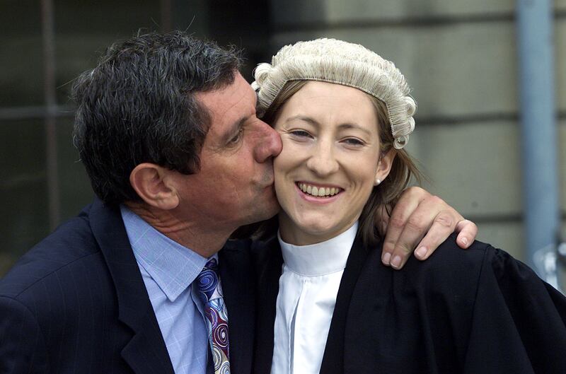 Charlie Bird and his daughter Neasa Bird, who was called to the bar at the Four Courts in 2004. Photograph: Garrett White/Collins

