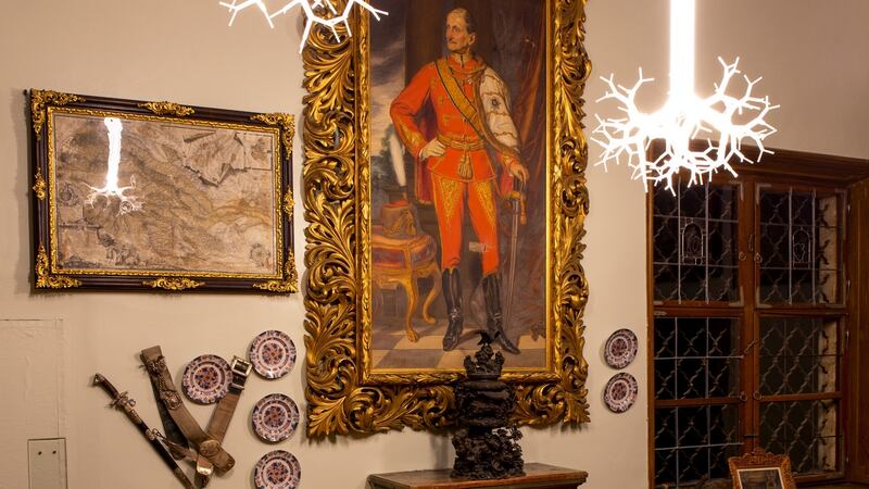 A chandelier by Lex Pott at Schloss Hollenegg. Photograph: Federico Floriani