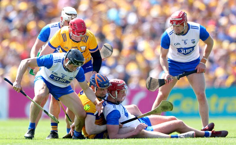 Waterford’s Jamie Barron in action against Clare. Photograph: James Crombie/Inpho