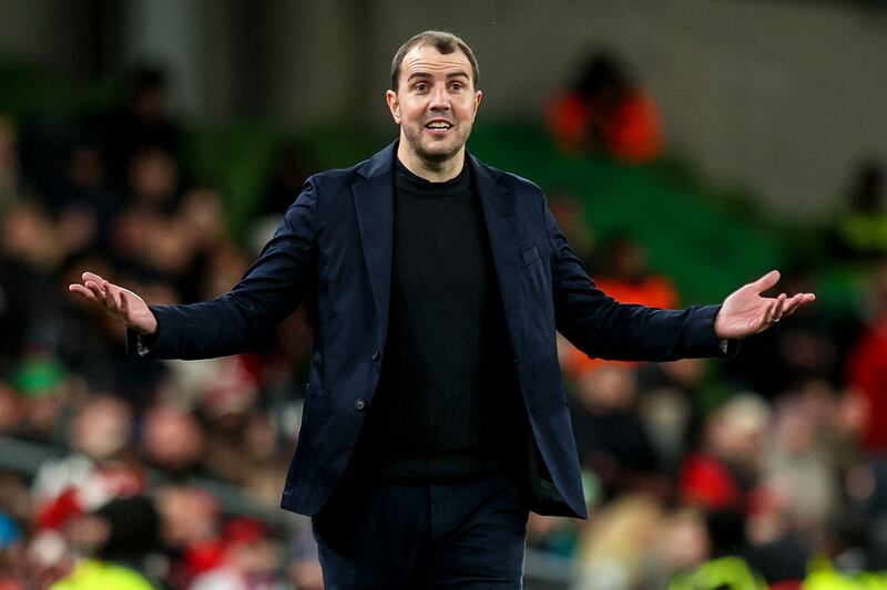 Ireland's Interim Head Coach John O'Shea  during the Ireland vs Switzerland. Photograph: Ryan Byrne/Inpho