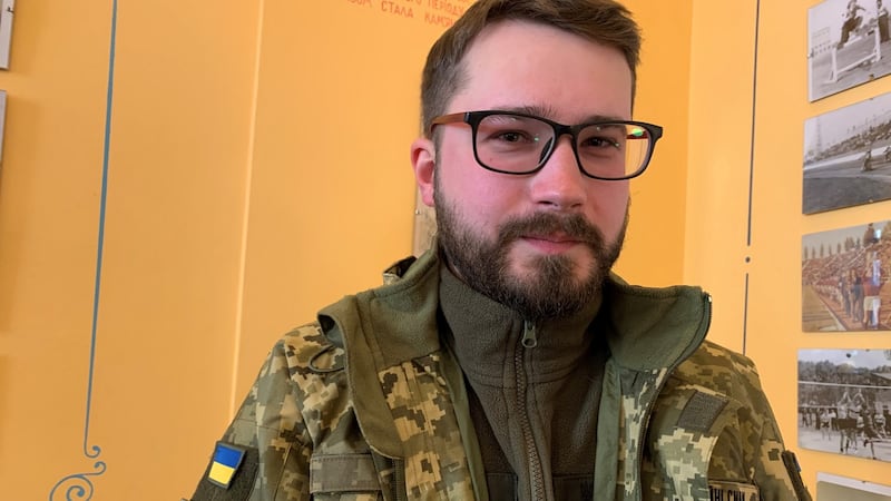 Ukraine military spokesman Taras Ishchyk in Lviv:  ‘This is a psychological war.’ Photograph: Lara Marlowe/The Irish Times
